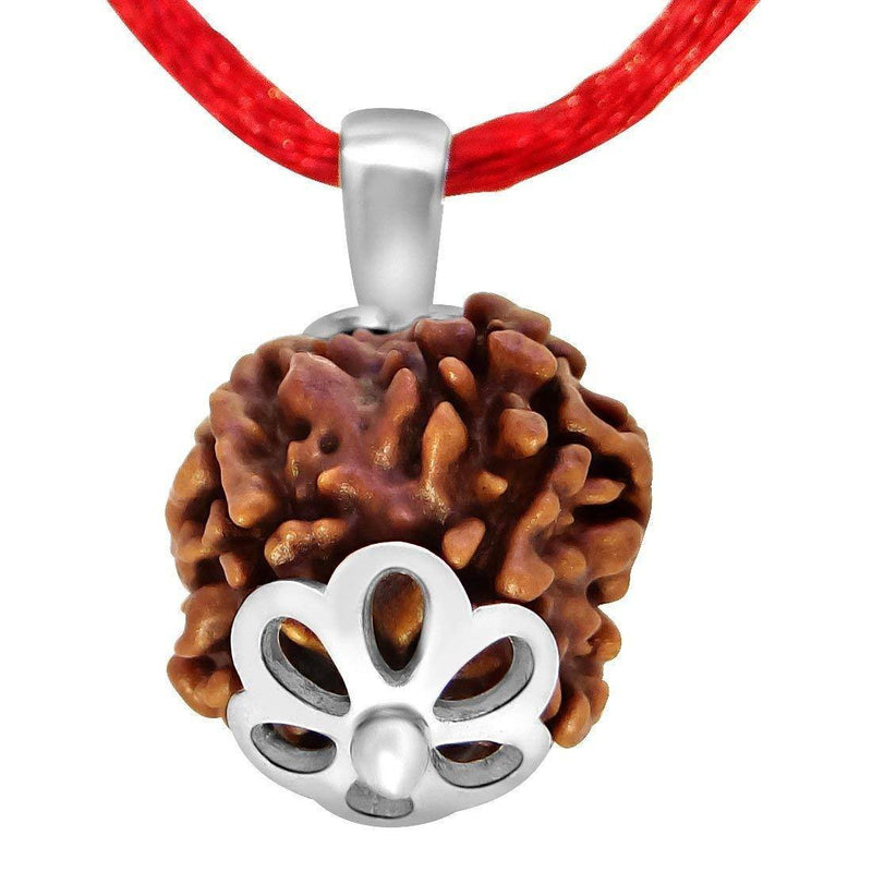 Four Mukhi Rudraksha Silver Pendant - Divine Wisdom of Brahma | Brahmatells - BrahmatellsStore