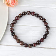 Garnet Diamond Cut Bracelet - 8mm Beads for Reiki Healing - BrahmatellsStore