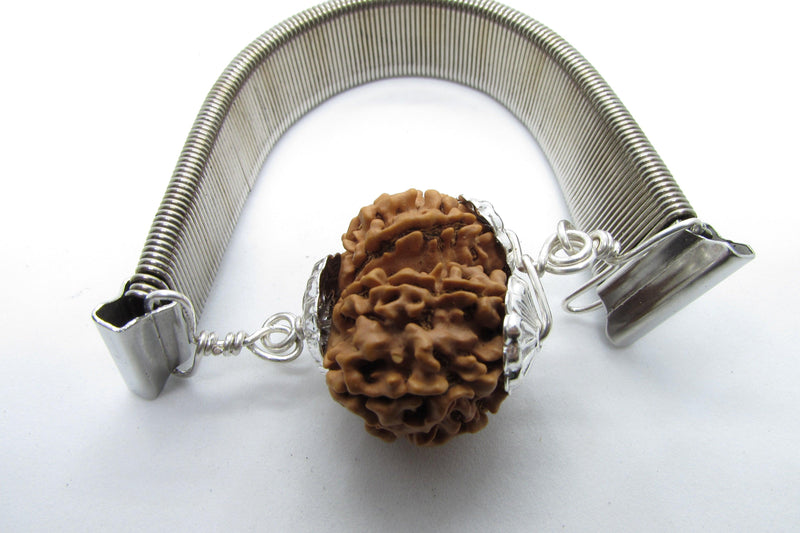 Gauri Shankar Rudraksha Bracelet with Silver Pendant - Harmony & Spiritual Connection | Brahmatells - BrahmatellsStore
