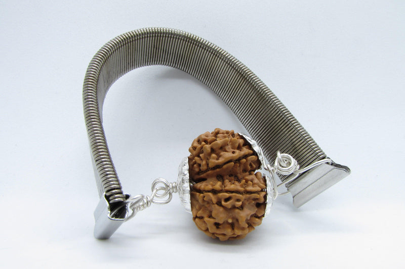 Gauri Shankar Rudraksha Bracelet with Silver Pendant - Harmony & Spiritual Connection | Brahmatells - BrahmatellsStore