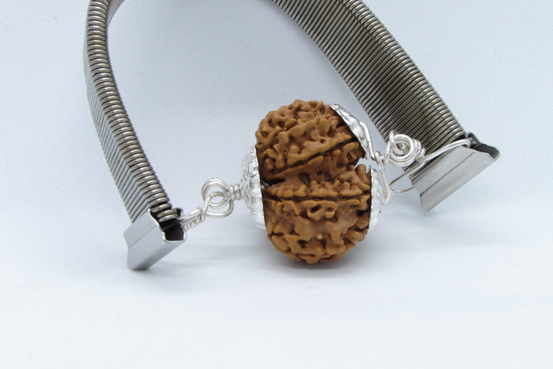 Gauri Shankar Rudraksha Bracelet with Silver Pendant - Harmony & Spiritual Connection | Brahmatells - BrahmatellsStore
