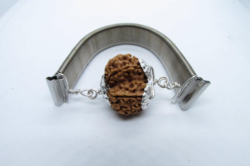 Gauri Shankar Rudraksha Bracelet with Silver Pendant - Harmony & Spiritual Connection | Brahmatells - BrahmatellsStore