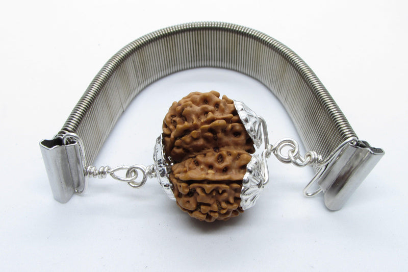 Gauri Shankar Rudraksha Bracelet with Silver Pendant - Harmony & Spiritual Connection | Brahmatells - BrahmatellsStore