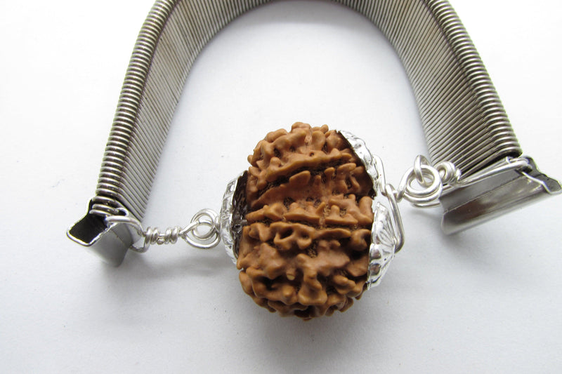 Gauri Shankar Rudraksha Bracelet with Silver Pendant - Harmony & Spiritual Connection | Brahmatells - BrahmatellsStore