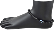Glass Oxidized Metal Evil Eye Anklet - BrahmatellsStore