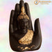 Golden Handcrafted Buddha Palm Decorative Showpiece - 18 cm (Polyresin, Gold, Black) - BrahmatellsStore