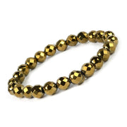 Golden Hematite Diamond Cut Bracelet - 8mm Beads for Reiki Healing - BrahmatellsStore