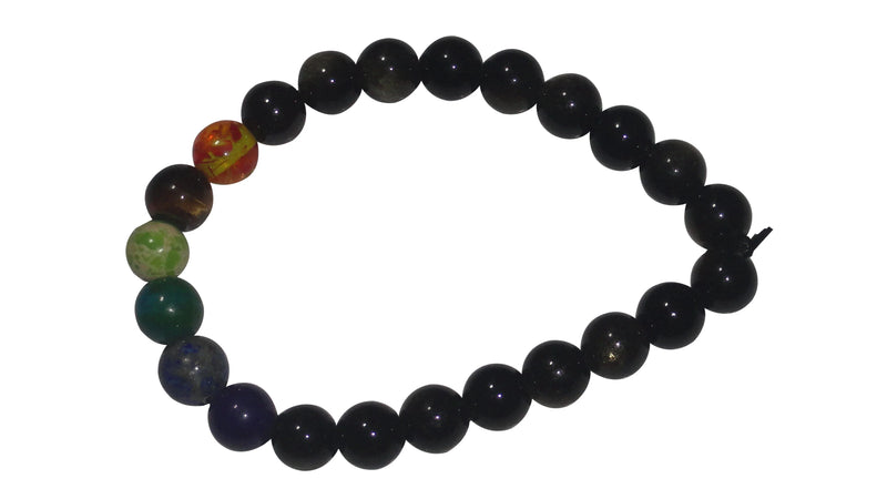 Golden Obsidian 7 Chakra Bracelet for Balance & Insight | Brahmatells - BrahmatellsStore