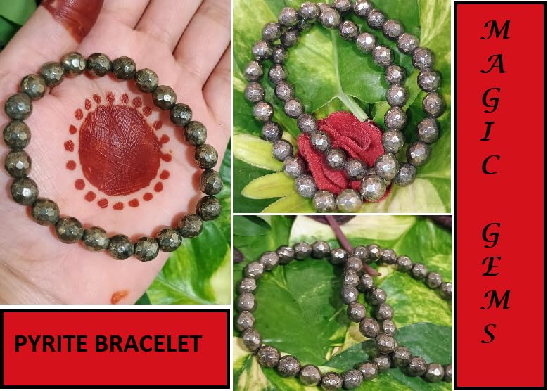 Golden Pyrite Diamond Cut Bracelet - Stretchable for Astrology & Meditation - BrahmatellsStore