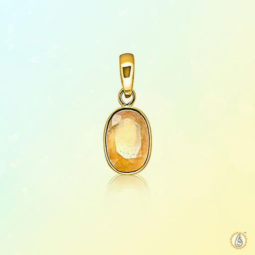 Golden-Yellow Yellow Sapphire Pendant - Jupiter's Blessing | Brahmatells - BrahmatellsStore