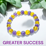 Greater Success Bracelet - Citrine & Amethyst for Focus & Positivity - BrahmatellsStore