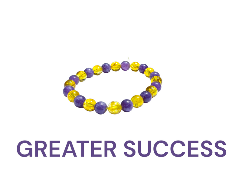 Greater Success Bracelet - Citrine & Amethyst for Focus & Positivity - BrahmatellsStore