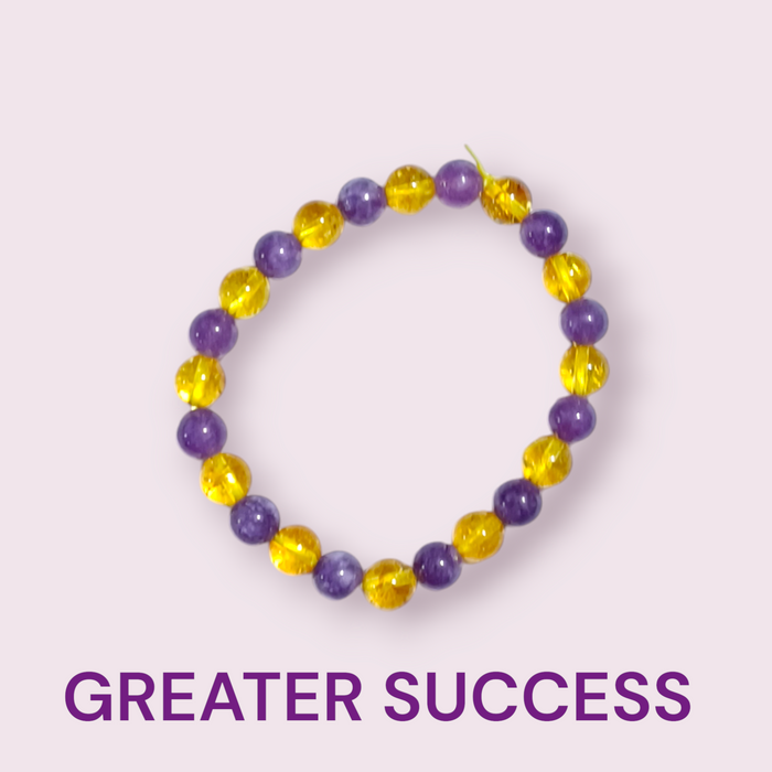 Greater Success Bracelet - Citrine & Amethyst for Focus & Positivity