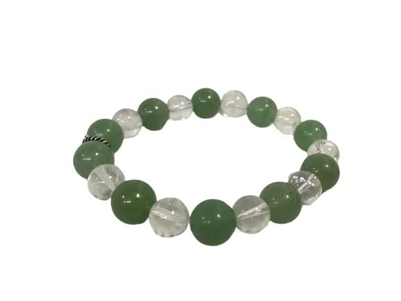 Green Aventurine & Clear Quartz Bracelet for Prosperity & Healing | Brahmatells - BrahmatellsStore