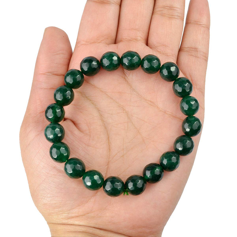 Green Aventurine Diamond Cut Bracelet - 8mm Beads for Reiki Healing - BrahmatellsStore