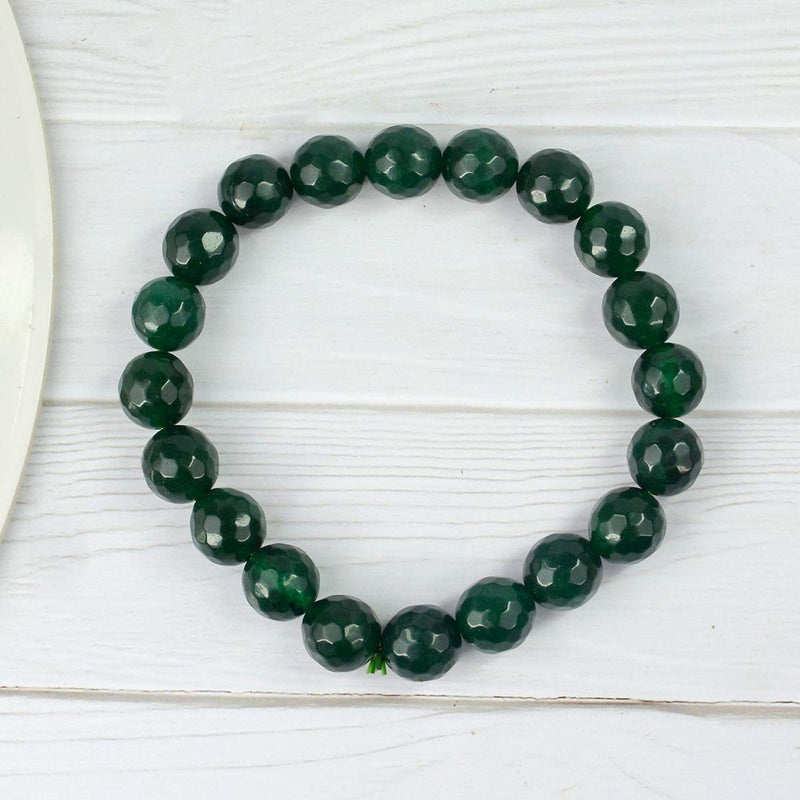 Green Aventurine Diamond Cut Bracelet - 8mm Beads for Reiki Healing - BrahmatellsStore