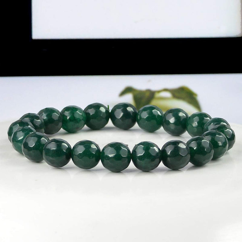 Green Aventurine Diamond Cut Bracelet - 8mm Beads for Reiki Healing - BrahmatellsStore