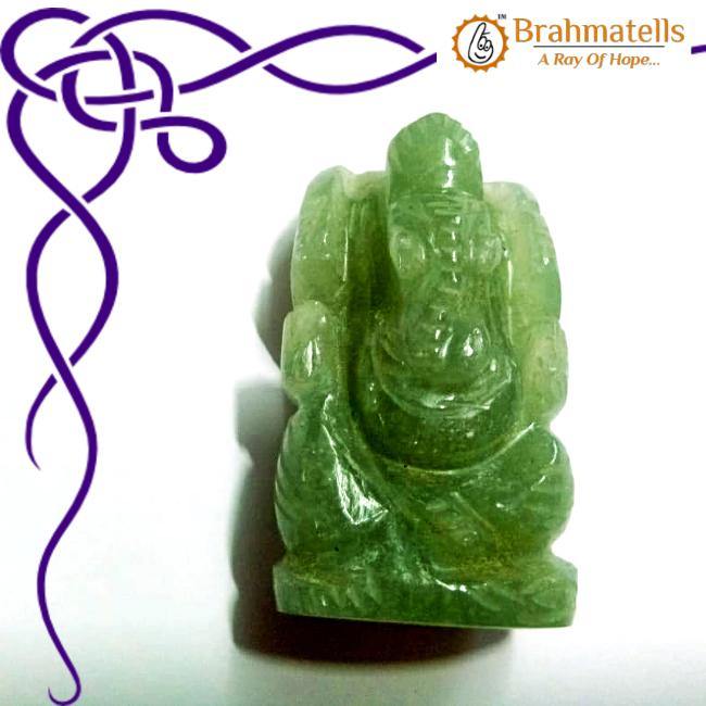 Green Aventurine Ganesha Idol for Prosperity & Obstacle Removal | Brahmatells - BrahmatellsStore