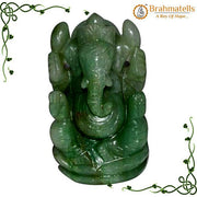 Green Aventurine Ganesha Idol for Prosperity & Obstacle Removal | Brahmatells - BrahmatellsStore