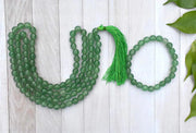 Green Aventurine Mala & Bracelet Set - 8mm Diamond Cut Beads - BrahmatellsStore