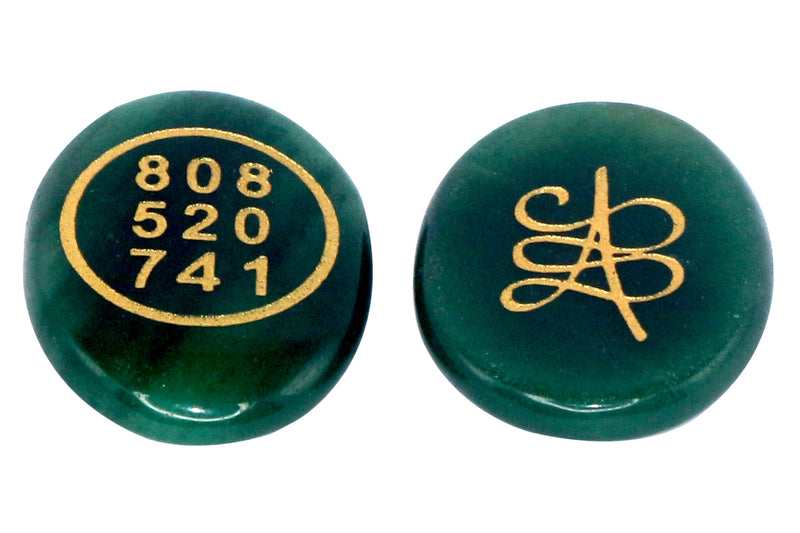 Green Aventurine Tumble With Zibu Symbol - BrahmatellsStore