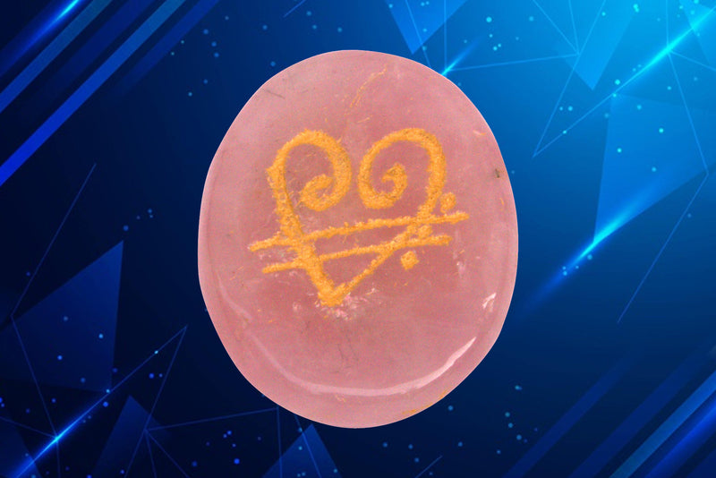 Green Aventurine With the Zibu Symbol & Rose Quartz Tumble - BrahmatellsStore