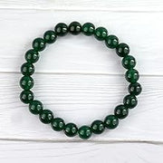 Green Jade Diamond Cut Bracelet - 8mm Beads for Reiki Healing - BrahmatellsStore
