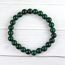 Green Jade Diamond Cut Bracelet - 8mm Beads for Reiki Healing - BrahmatellsStore