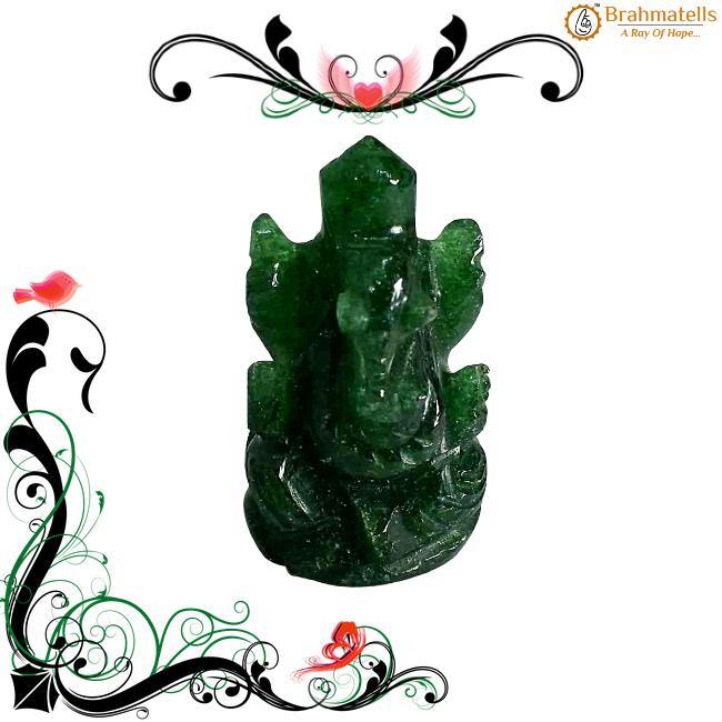 Green Jade Ganesha Idol for Prosperity & Wisdom | Brahmatells - BrahmatellsStore