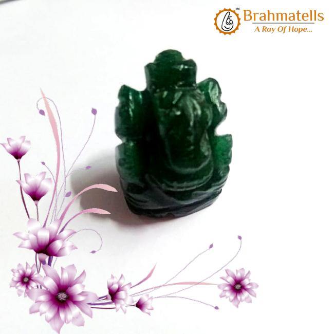 Green Jade Ganesha Idol for Prosperity & Wisdom | Brahmatells - BrahmatellsStore