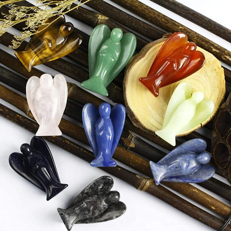 Hand Carved Gemstone Crystal Angel Figurines | Brahmatells - BrahmatellsStore