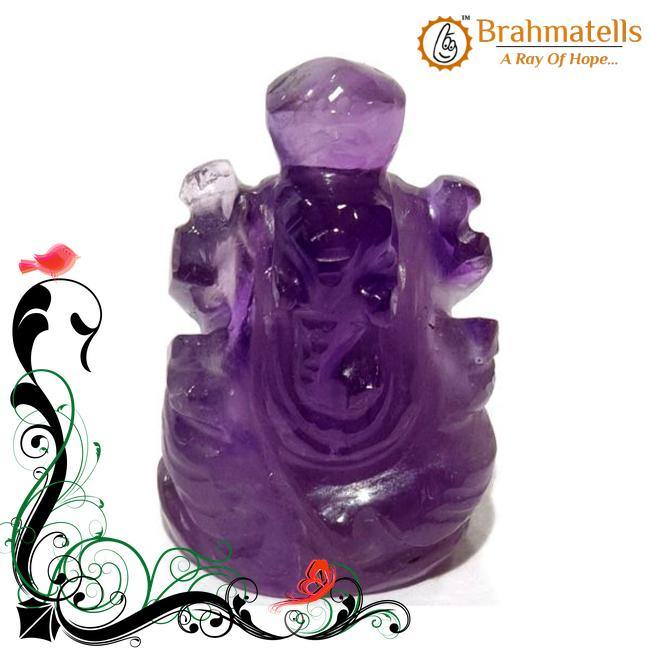 Handcarved Amethyst Ganesha Idol | Spiritual Prosperity | Brahmatells - BrahmatellsStore