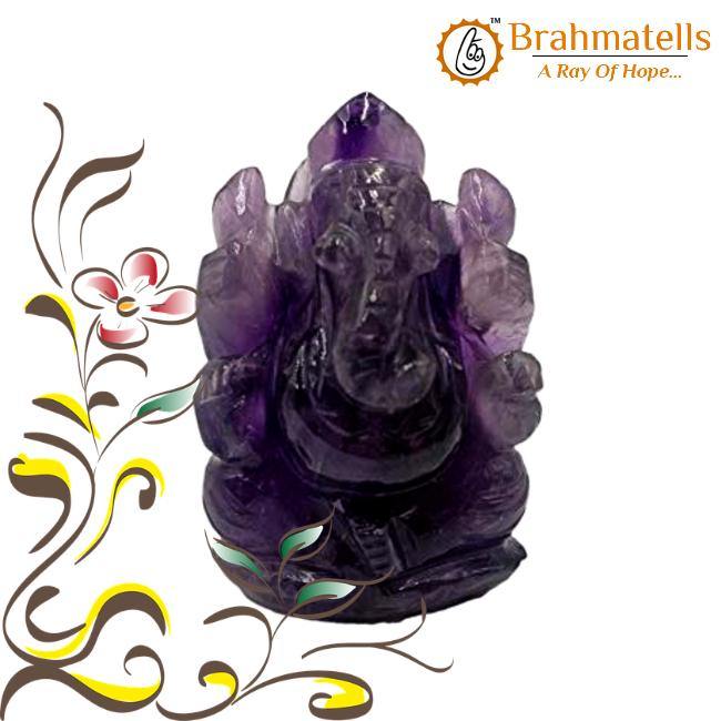 Handcarved Amethyst Ganesha Idol | Spiritual Prosperity | Brahmatells - BrahmatellsStore