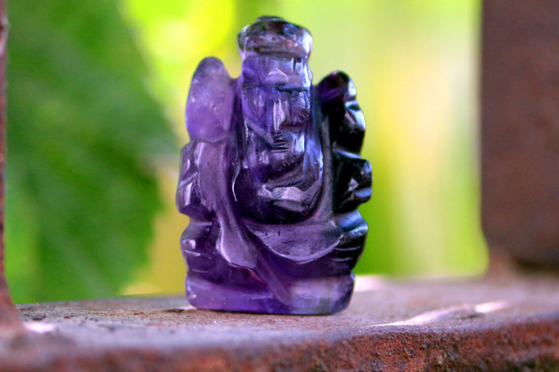 Handcarved Amethyst Ganesha Idol | Spiritual Prosperity | Brahmatells - BrahmatellsStore