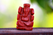 Handcarved Red Jasper Ganesha Idol for Prosperity & Protection | Brahmatells - BrahmatellsStore