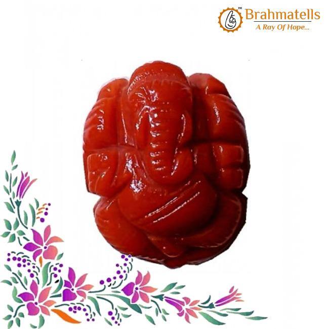 Handcarved Red Jasper Ganesha Idol for Prosperity & Protection | Brahmatells - BrahmatellsStore