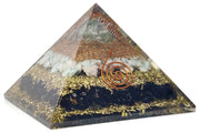 Handmade Citrine, Black Tourmaline & Red Carnelian Pyramid - BrahmatellsStore