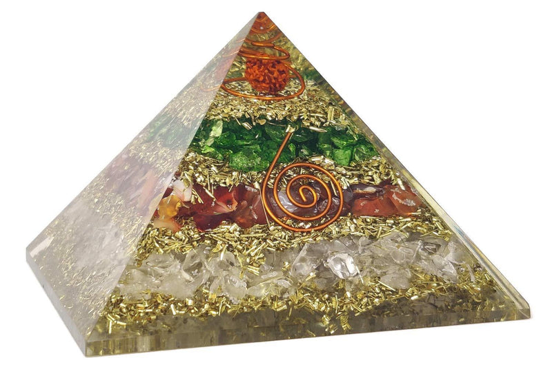 Handmade Citrine, Black Tourmaline & Red Carnelian Pyramid - BrahmatellsStore