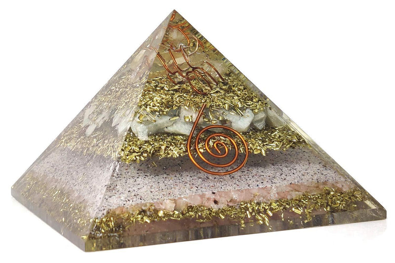 Handmade Citrine, Black Tourmaline & Red Carnelian Pyramid - BrahmatellsStore