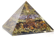 Handmade Citrine, Black Tourmaline & Red Carnelian Pyramid - BrahmatellsStore