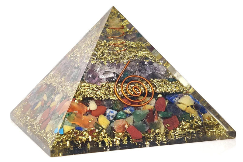 Handmade Citrine, Black Tourmaline & Red Carnelian Pyramid - BrahmatellsStore