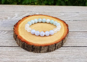 Handmade Selenite, Blue Lace Agate & Aquamarine Anxiety Relief Bracelet | Brahmatells - BrahmatellsStore
