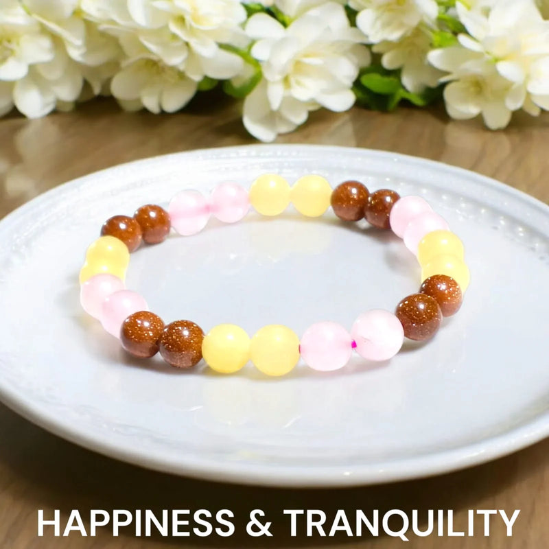 Happiness & Tranquility Gemstone Bracelet – Inner Peace & Balance - BrahmatellsStore