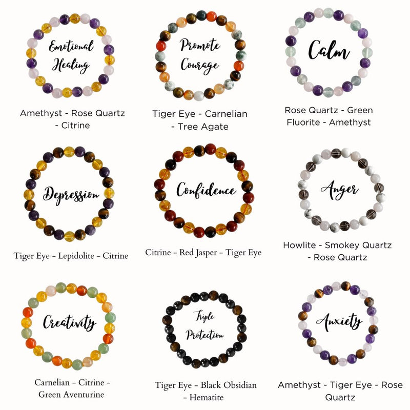 Healing Crystal Bracelet - Natural Gemstones for Energy & Balance - BrahmatellsStore