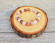 Heart Chakra Love Bracelet: Strawberry & Rose Quartz | Brahmatells - BrahmatellsStore