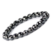 Hematite Diamond Cut Bracelet - 8mm Beads for Reiki Healing - BrahmatellsStore