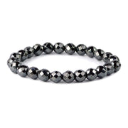 Hematite Diamond Cut Bracelet - 8mm Beads for Reiki Healing - BrahmatellsStore