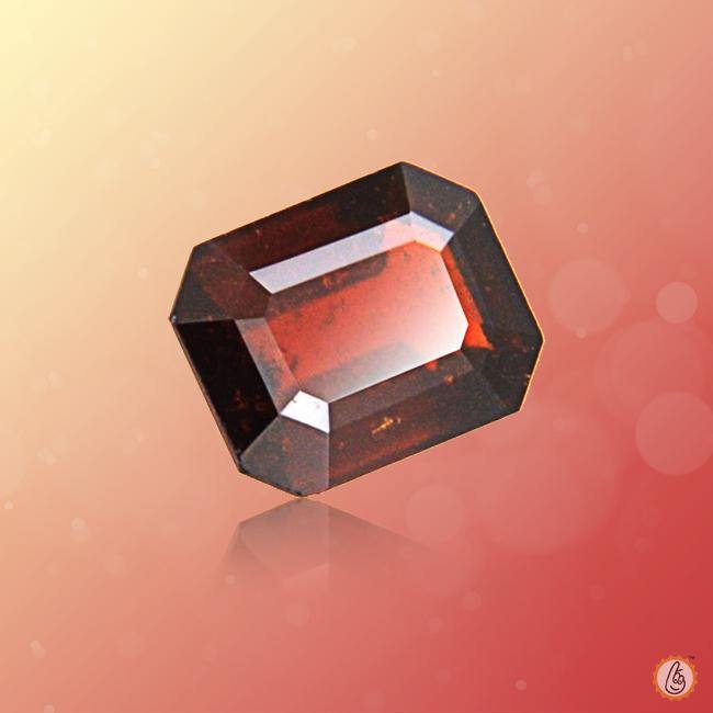 Hessonite Gomed radiant-rectangle BTHG128GSM - BrahmatellsStore