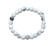 Howlite Chakra Healing Bracelet - 8mm Diamond Cut Beads - BrahmatellsStore