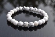 Howlite Chakra Healing Bracelet - 8mm Diamond Cut Beads - BrahmatellsStore